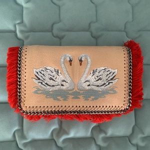 Stunning Stella McCartney Double Swan Clutch / Crossbody Bag
